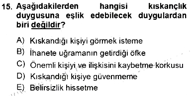 Çocuk Ruh Sağlığı 2013-2014 Tek Ders Sınavı - 15. soru