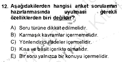 Çocukları Tanıma Teknikleri 2013-2014 Dönem Sonu Sınavı - 12. soru