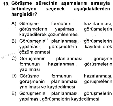 Çocukları Tanıma Teknikleri 2014-2015 Dönem Sonu Sınavı - 15. soru