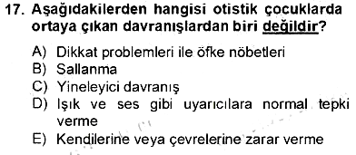 Çocukta Oyun Gelişimi 2012-2013 Dönem Sonu Sınavı - 17. soru