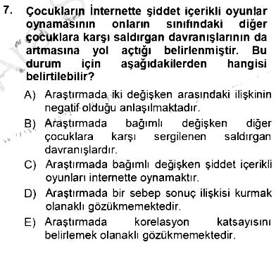 Erken Çocukluk Döneminde Gelişim 1 2012-2013 Ara Sınav - 7. soru
