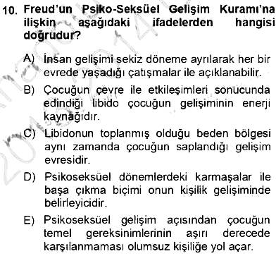 Erken Çocukluk Döneminde Gelişim 1 2013-2014 Ara Sınav - 10. soru