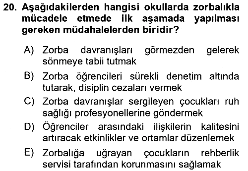 Erken Çocukluk Döneminde Gelişim 2 2018-2019 Dönem Sonu Sınavı - 20. soru