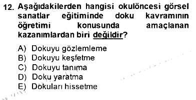 Görsel Sanatlar Eğitimi 2014-2015 Ara Sınav - 12. soru