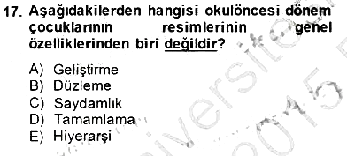 Görsel Sanatlar Eğitimi 2014-2015 Ara Sınav - 17. soru