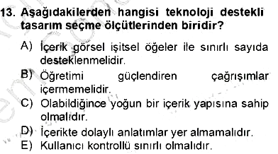 Görsel Sanatlar Eğitimi 2012-2013 Dönem Sonu Sınavı - 13. soru