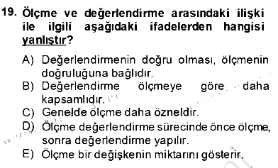 İlköğretime Hazırlık Ve İlköğretim Programları 2013-2014 Dönem Sonu Sınavı - 19. soru