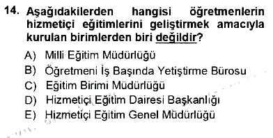 Öğretmenlikte Mesleki Gelişim 2012-2013 Ara Sınav - 14. soru