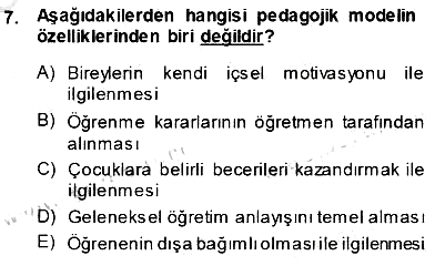 Öğretmenlikte Mesleki Gelişim 2013-2014 Ara Sınav - 7. soru