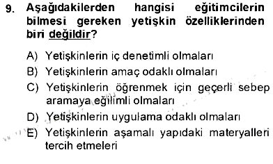 Öğretmenlikte Mesleki Gelişim 2013-2014 Ara Sınav - 9. soru