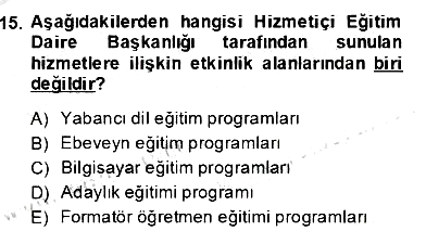 Öğretmenlikte Mesleki Gelişim 2013-2014 Ara Sınav - 15. soru