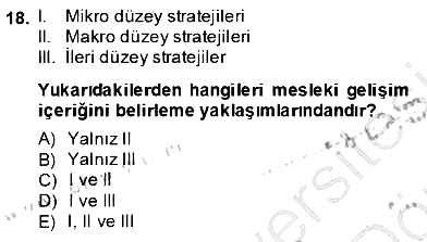 Öğretmenlikte Mesleki Gelişim 2013-2014 Ara Sınav - 18. soru