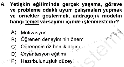Öğretmenlikte Mesleki Gelişim 2015-2016 Ara Sınav - 6. soru