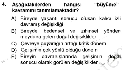 Okulöncesi Eğitime Giriş 2012-2013 Ara Sınav - 4. soru