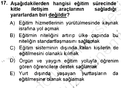 Okulöncesi Eğitime Giriş 2012-2013 Dönem Sonu Sınavı - 17. soru