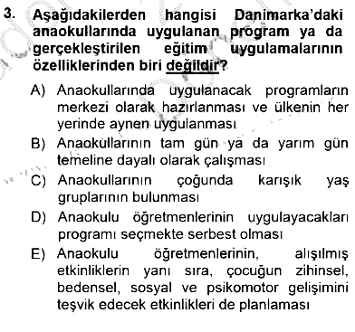Okulöncesi Eğitime Giriş 2014-2015 Dönem Sonu Sınavı - 3. soru