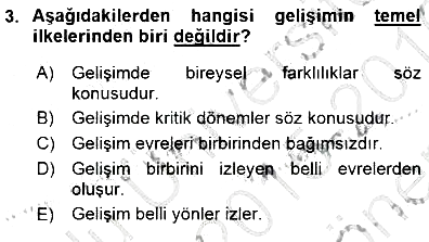 Okulöncesi Eğitime Giriş 2015-2016 Dönem Sonu Sınavı - 3. soru