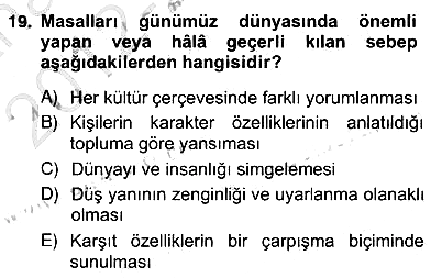 Okulöncesinde Çocuk Edebiyatı 2012-2013 Ara Sınav - 19. soru