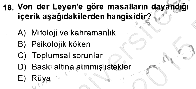 Okulöncesinde Çocuk Edebiyatı 2014-2015 Ara Sınav - 18. soru