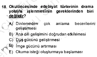Okulöncesinde Çocuk Edebiyatı 2013-2014 Dönem Sonu Sınavı - 18. soru