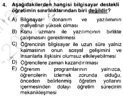 Okulöncesinde Demokrasi Eğitimi Ve Çocuk Hakları 2012-2013 Ara Sınav - 4. soru