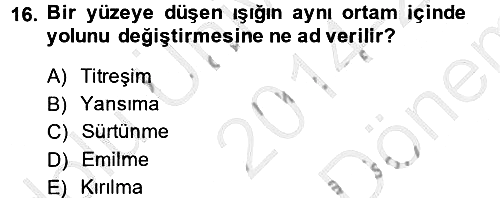 Okulöncesinde Fen Eğitimi 2014-2015 Dönem Sonu Sınavı - 16. soru