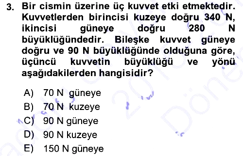 Okulöncesinde Fen Eğitimi 2015-2016 Dönem Sonu Sınavı - 3. soru