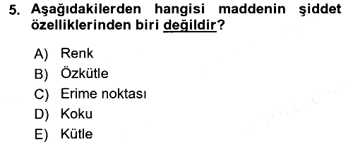 Okulöncesinde Fen Eğitimi 2016-2017 Dönem Sonu Sınavı - 5. soru