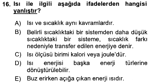 Okulöncesinde Fen Eğitimi 2016-2017 Dönem Sonu Sınavı - 16. soru