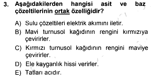 Okulöncesinde Fen Eğitimi 2013-2014 Tek Ders Sınavı - 3. soru