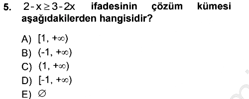 Okulöncesinde Matematik Eğitimi 2012-2013 Ara Sınav - 5. soru