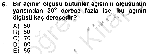 Okulöncesinde Matematik Eğitimi 2012-2013 Ara Sınav - 6. soru
