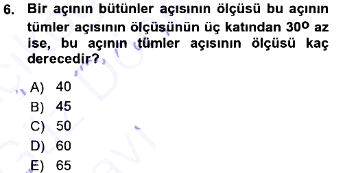 Okulöncesinde Matematik Eğitimi 2015-2016 Ara Sınav - 6. soru