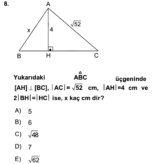 Okulöncesinde Matematik Eğitimi 2017-2018 Ara Sınav - 8. soru