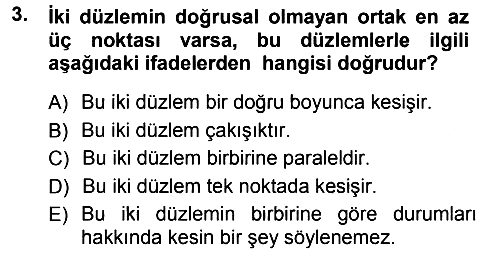 Okulöncesinde Matematik Eğitimi 2012-2013 Dönem Sonu Sınavı - 3. soru