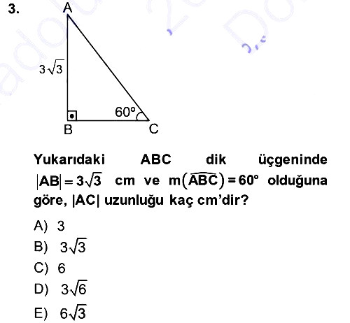 Okulöncesinde Matematik Eğitimi 2013-2014 Dönem Sonu Sınavı - 3. soru