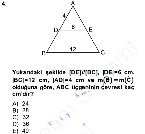 Okulöncesinde Matematik Eğitimi 2013-2014 Dönem Sonu Sınavı - 4. soru