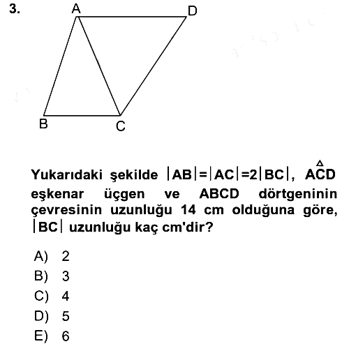 Okulöncesinde Matematik Eğitimi 2017-2018 Dönem Sonu Sınavı - 3. soru