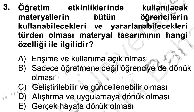 Okulöncesinde Materyal Geliştirme 2013-2014 Ara Sınav - 3. soru