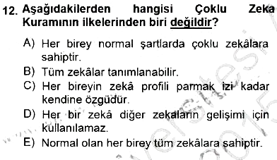 Okulöncesinde Müzik Eğitimi 1 2014-2015 Ara Sınav - 12. soru