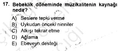 Okulöncesinde Müzik Eğitimi 1 2014-2015 Ara Sınav - 17. soru