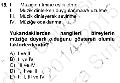 Okulöncesinde Müzik Eğitimi 2 2014-2015 Ara Sınav - 15. soru