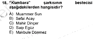 Okulöncesinde Müzik Eğitimi 2 2012-2013 Dönem Sonu Sınavı - 18. soru