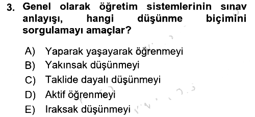 Okulöncesinde Yaratıcılık 2016-2017 Ara Sınav - 3. soru