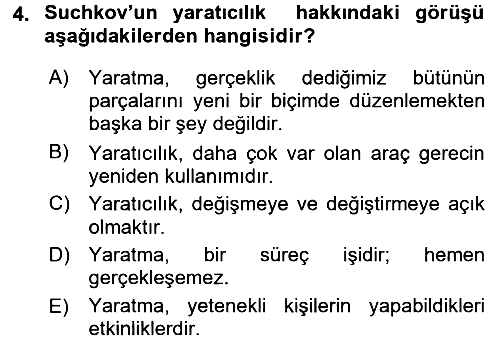Okulöncesinde Yaratıcılık 2016-2017 Ara Sınav - 4. soru