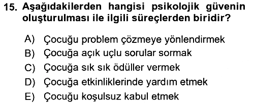 Okulöncesinde Yaratıcılık 2016-2017 Ara Sınav - 15. soru