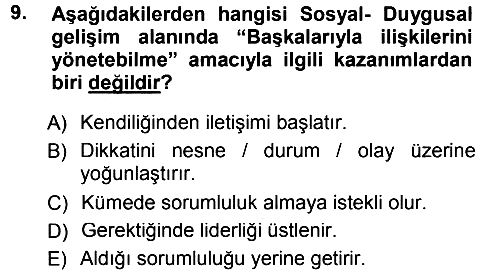 Okulöncesinde Yaratıcılık 2013-2014 Dönem Sonu Sınavı - 9. soru