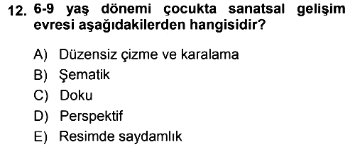 Okulöncesinde Yaratıcılık 2013-2014 Dönem Sonu Sınavı - 12. soru