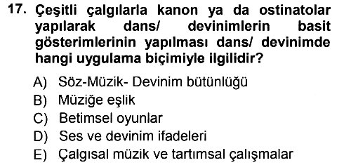 Okulöncesinde Yaratıcılık 2013-2014 Dönem Sonu Sınavı - 17. soru