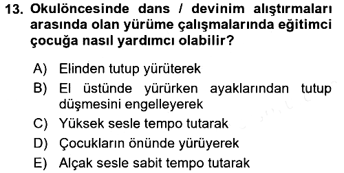 Okulöncesinde Yaratıcılık 2016-2017 Dönem Sonu Sınavı - 13. soru